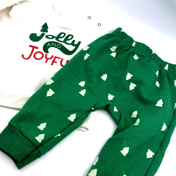 Baby Christmas Outfit Size 6/9m Girls Jolly And Joyful Matching 2pc Set Infants - Picture 7 of 7